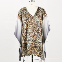 2020 New Style Leopard Printed Bat Sleeves Shirts Plus Size Loose Tops For Women